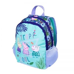 Ghiozdan St.Majewski Peppa Pig, gradinita, 2 compartimente, 2 buzunare, turcoaz cu lila, 34680