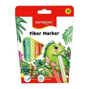 Carioci colorate Keyroad Washable KR971587, 12 culori, lavabile, blister carton