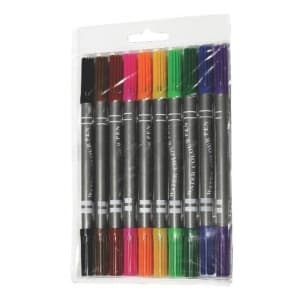 Carioci colorate Cnx 108-10, 2 capete, 10 culori, blister PVC