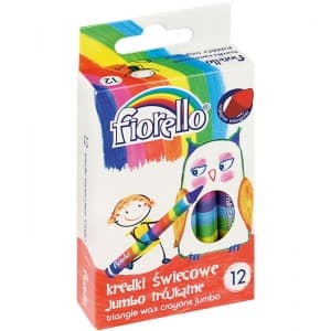 Creioane cerate Fiorello Jumbo 170-2209, triunghiulare, 12 culori, blister carton