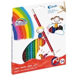 Creioane colorate Fiorello Soft 170-2152, triunghiulare, 24 culori, blister carton