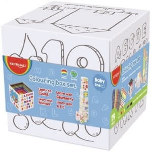 Cutii de colorat Keyroad Baby line KR972353, 10 cutii, 8 creioane cerate, abtibil