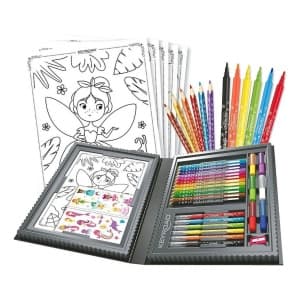 Set coloriaj Keyroad Mica sirena KR972160, 12x creioane colorate, 6x carioci, 10x coli A4, 30x stickere, 6x lipici, ascutitoare