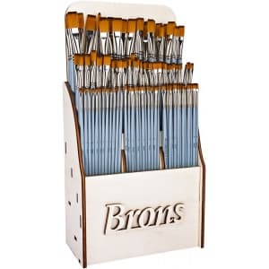 Pensula Brons BR-779, varf lat, nr. 0-20, pictura cu ulei/culori acrilice, display lemn cu 168 buc