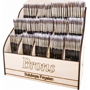 Pensula Brons BR-246, varf rotund, nr. 00-12, pictura cu acuarele, display lemn cu 720 buc
