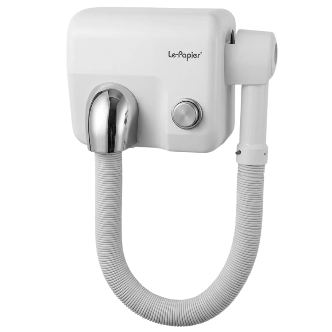 Uscător profesional de păr și corp cu furtun flexibil, LePapier – Zen Flow, Alb