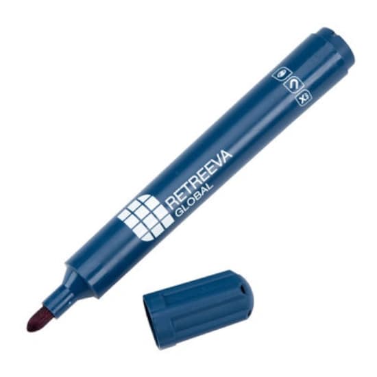 Marker white board, metal detectabil, PP Blue, cerneala Albastra, Retreeva, 10 buc/ set