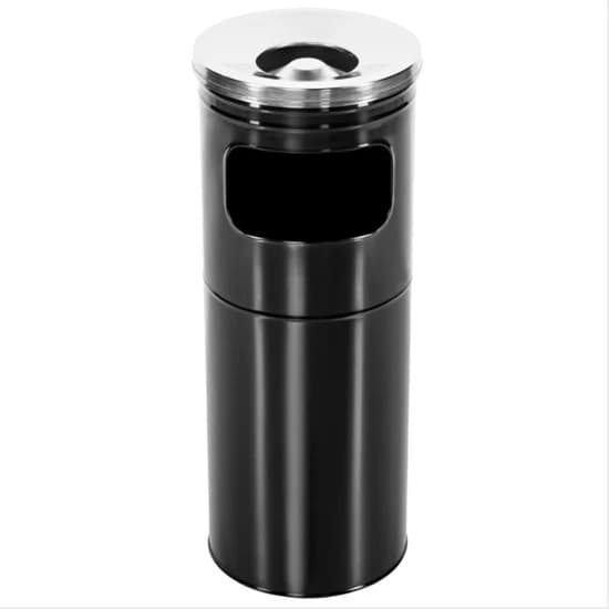 Coș gunoi cu scrumieră inox negru 27 L
