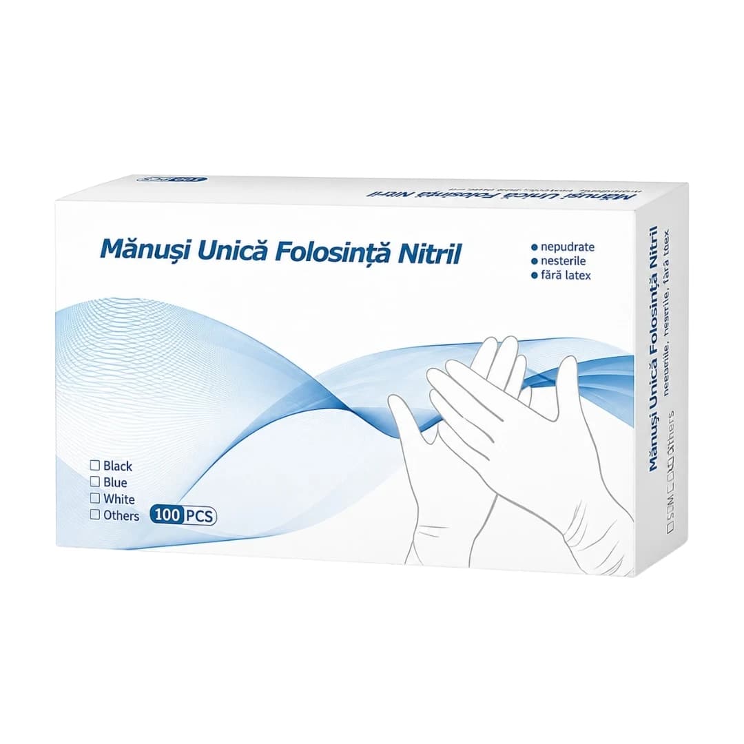 Mănuși de unică folosință din nitril, mărime XL, 100 bucăți/set