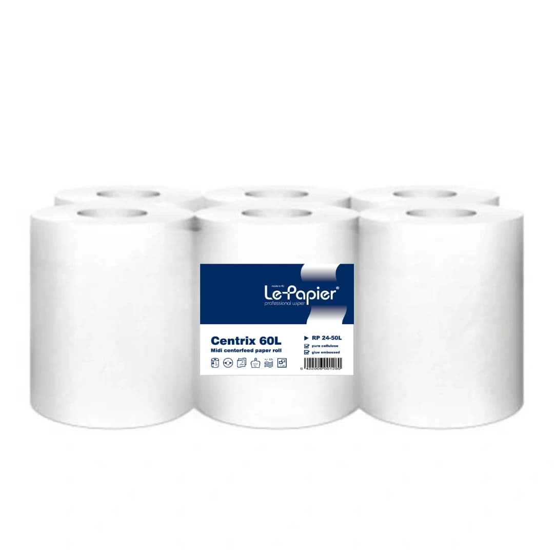 Rola prosop hartie derulare centrala 2 straturi, alba, LePapier, 60m