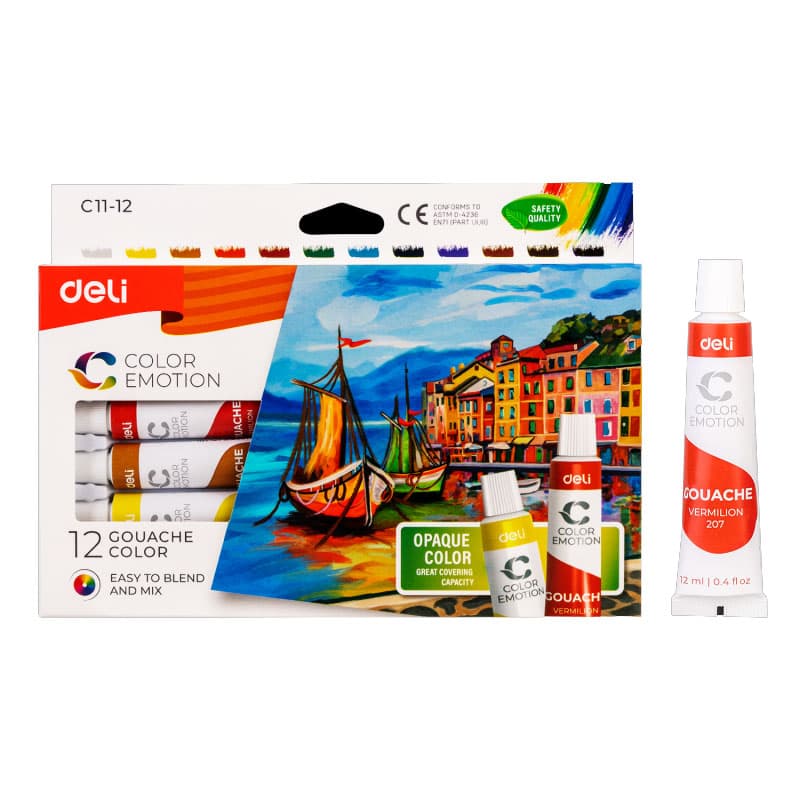 TEMPERA 12 CULORI 12ML DELI