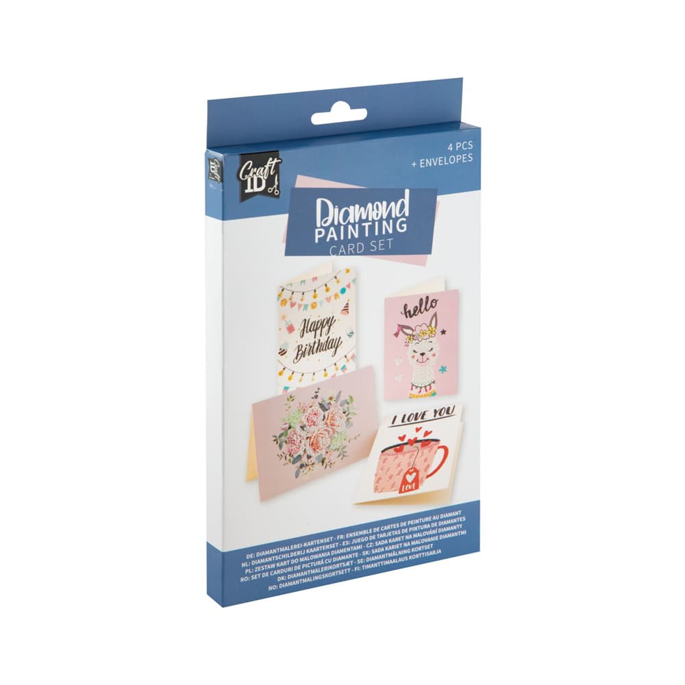 Pictura cu diamante Creative Craft, set 4 carduri, 18.1 x 13 cm