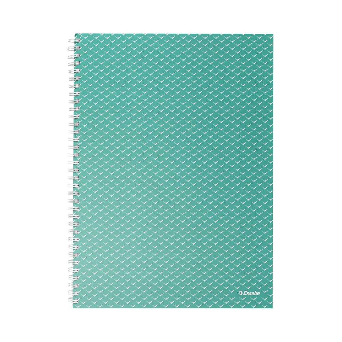 Caiet de birou Esselte Colour'Breeze, carton, reciclabil, certificare FSC, A4, 80 coli, cu spira, matematica, verde