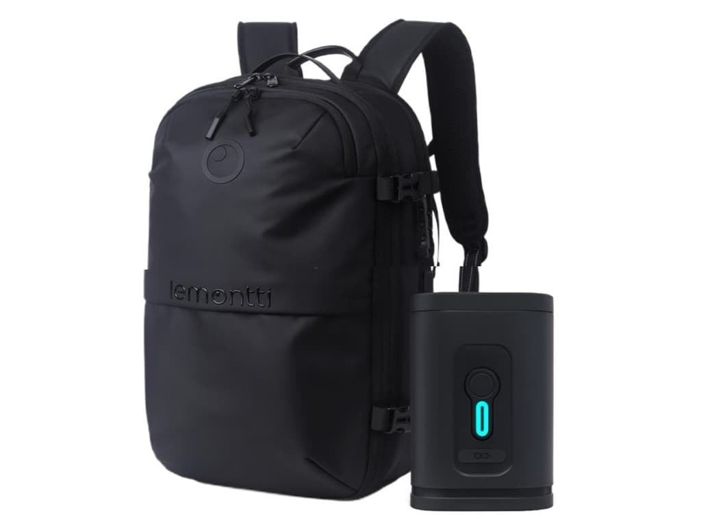 Lemontti Rucsac Smart Premium cu Vacuum si pompa vid 5 capete inclusa, 30-60L pentru cabina avion, impermeabil, doua mufe incarcare USB: USB-A si Type-C, extensie suplimentara, sistem antifurt, Negru