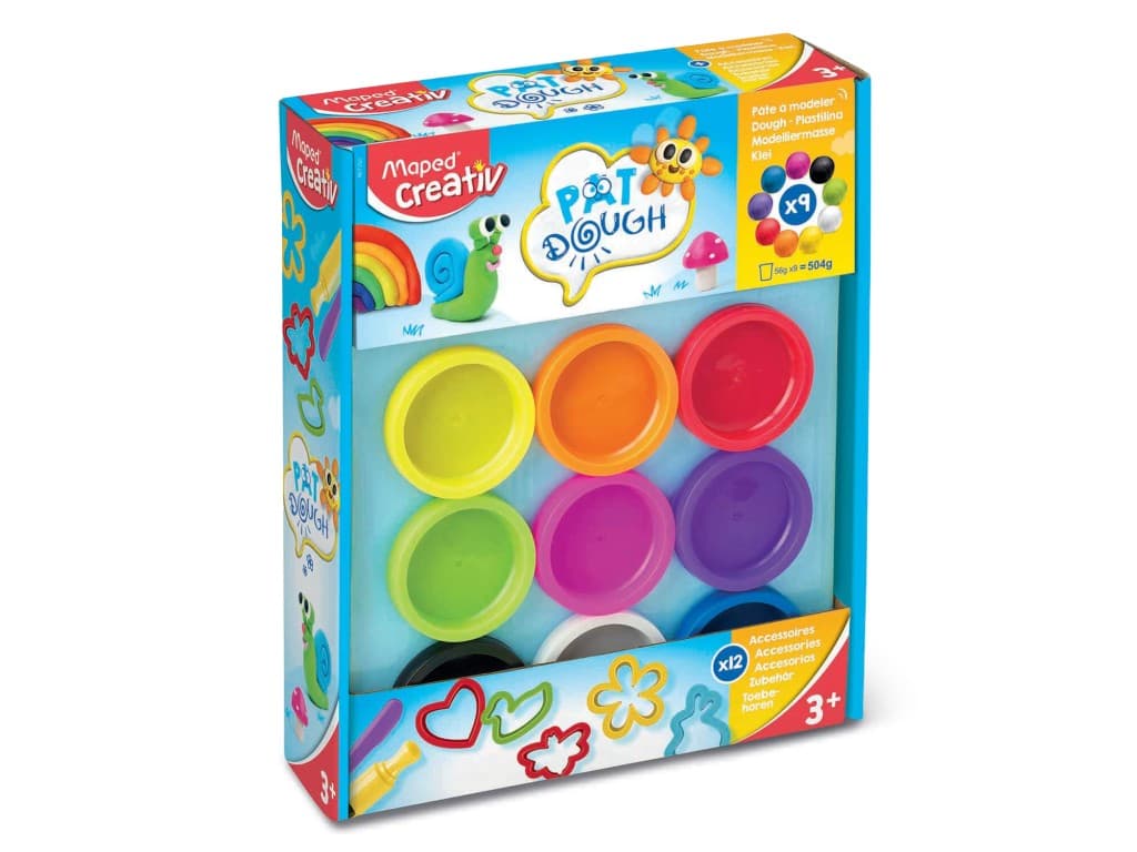 Plastilină Pat’Dough 9 culori + 12 accesorii