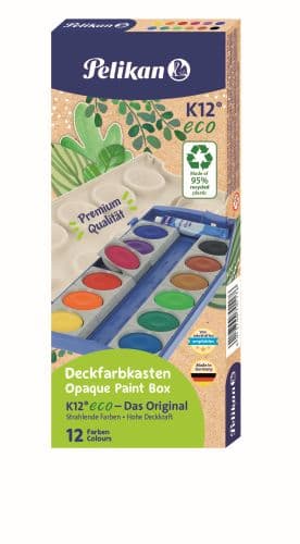 ACUARELE 12 CULORI K12 ECO DETASABILE + ALB DE ZINC