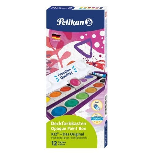 ACUARELE 12 CULORI K12 DETASABILE + ALB DE ZINC MOV