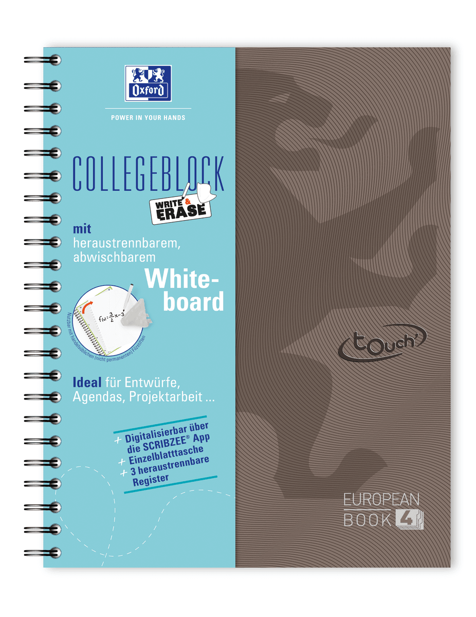 CAIET OXFORD EUROPEANBOOK 4 PROJECT BOOK A4+ 120F SPIRA SCRIBZEE PEFC PATRATELE MARO