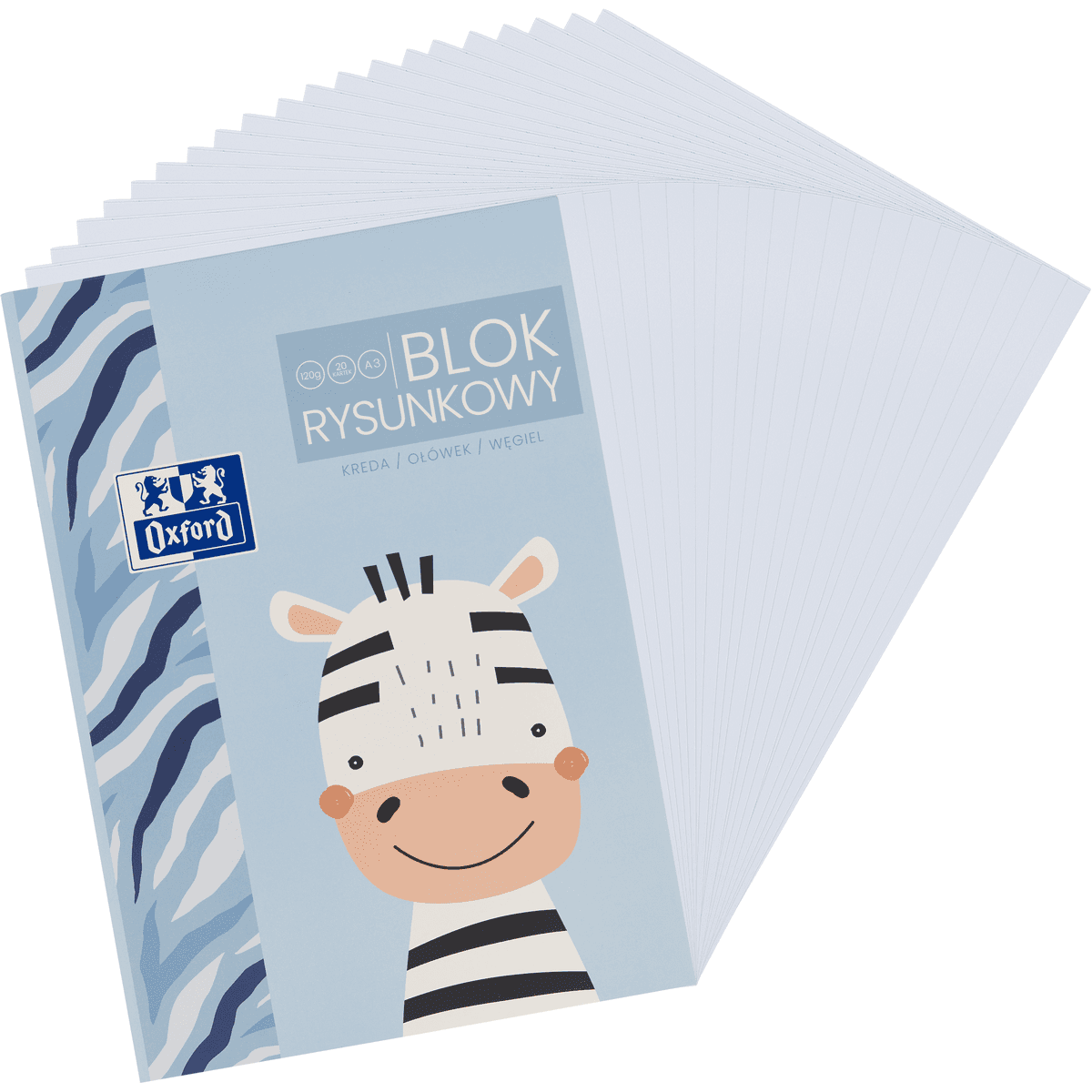 BLOC DESEN OXFORD KIDS A3 20F 120G/MP ZEBRA