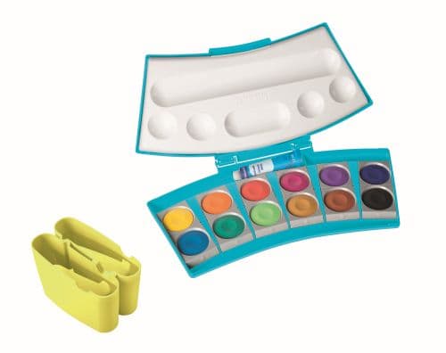 ACUARELE 12 CULORI 735 PROCOLOR TURCOAZ/GALBEN NEON