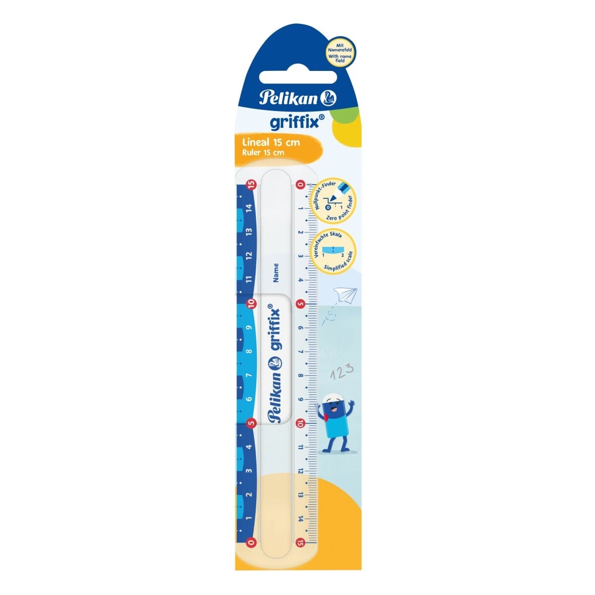 RIGLA PLASTIC 15CM GRIFFIX TRANSPARENTA BLISTER