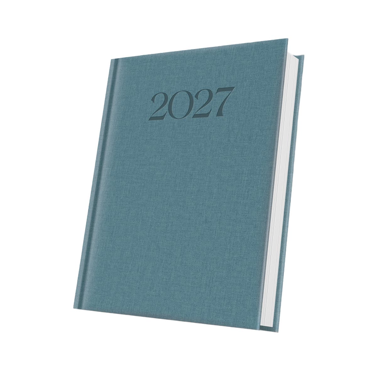 AGENDA DATATA A5 352PAG PREMIUM DELUXE BIELLA COPERTA PIELE SINTETICA ALBASTRU ARDEZIE FOLIO ARGINTIU 2027