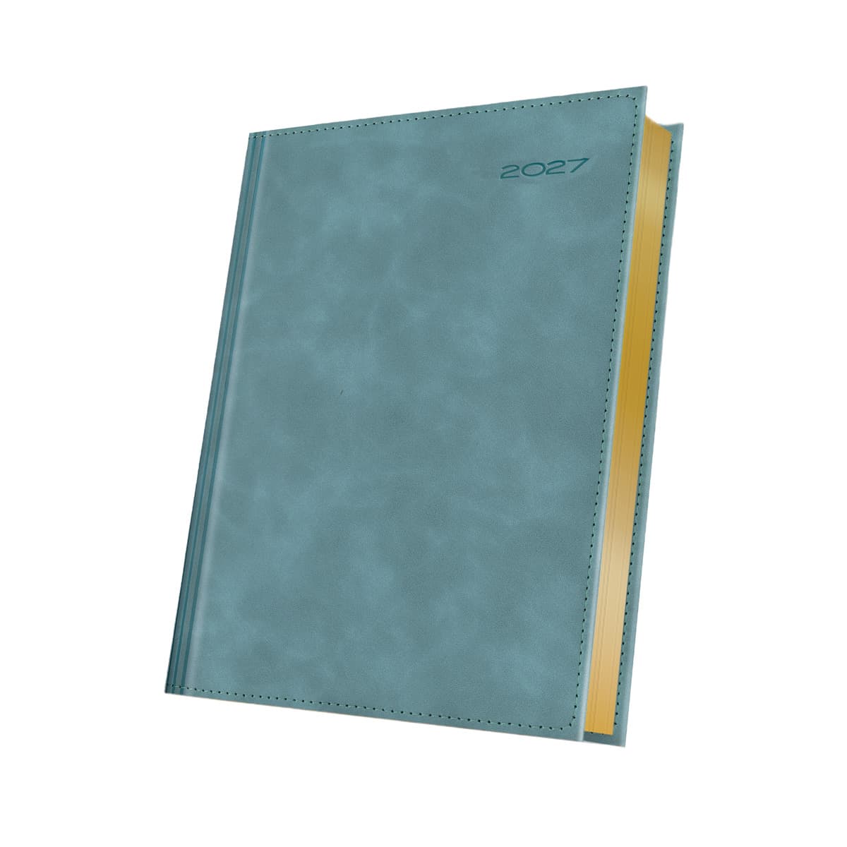 AGENDA DATATA A5 352PAG PREMIUM DELUXE CHIA SUPLE COPERTA PIELE SINTETICA ACVAMARIN FOLIO AURIU 2027