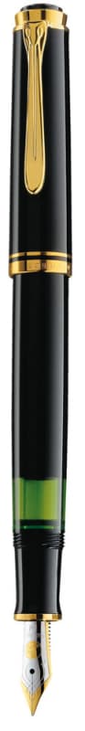STILOU SOUVERAN M400 EF PENITA AUR 14K+ACCESORII PLACATE AUR NEGRU