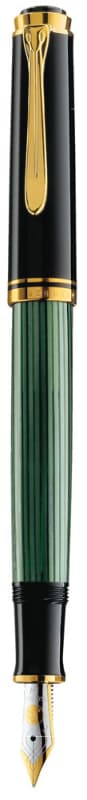 STILOU SOUVERAN M400 F PENITA AUR 14K+ACCESORII PLACATE AUR NEGRU/VERDE