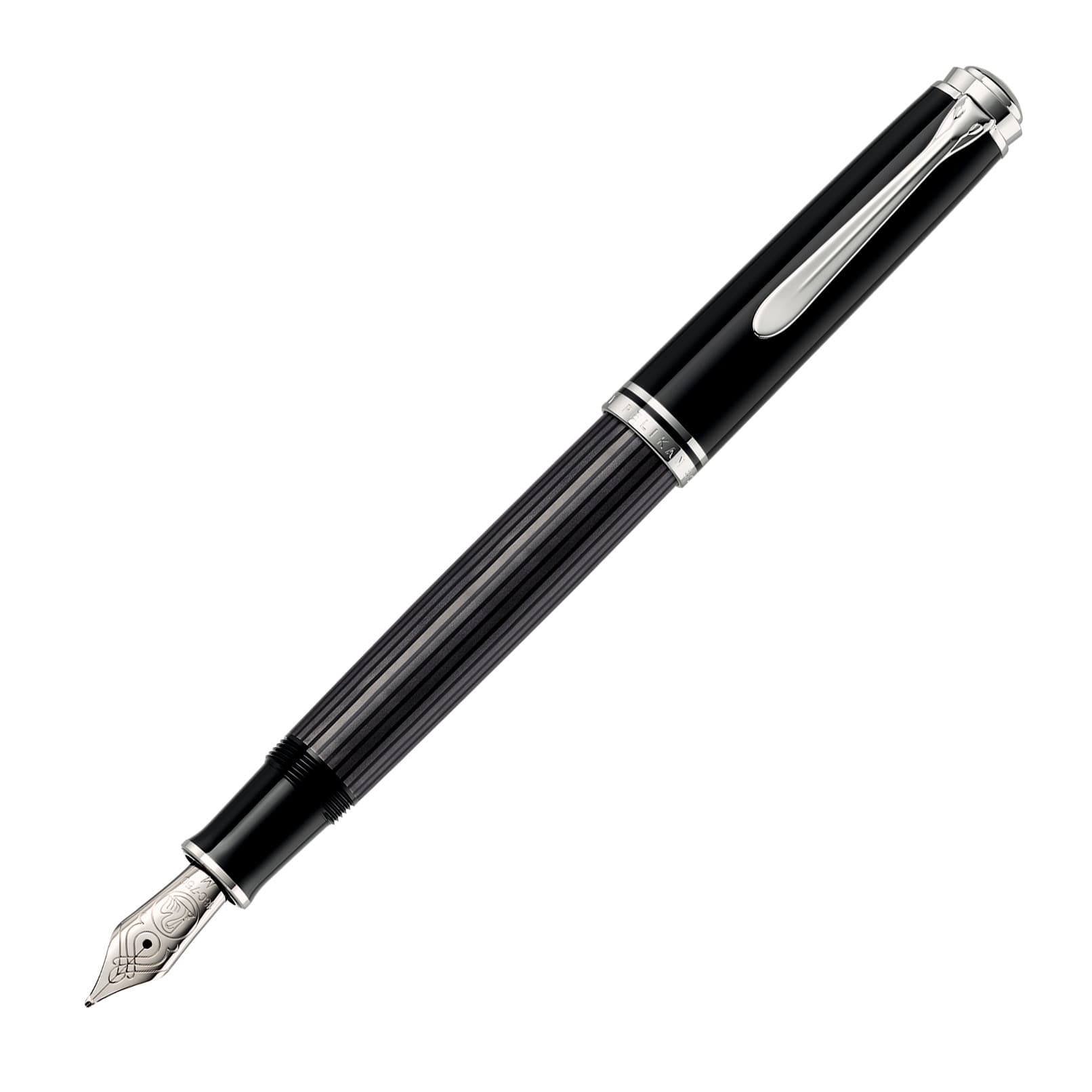 STILOU SOUVERAN M405 EF STRESEMANN PENITA AUR 14K+ACCESORII PLACATE PALADIU ANTRACIT/DUNGI