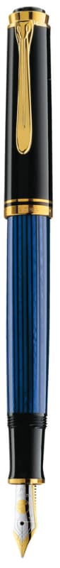 STILOU SOUVERAN M400 B PENITA AUR 14K+ACCESORII PLACATE AUR NEGRU/ALBASTRU