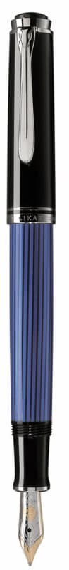 STILOU SOUVERAN M405 EF PENITA AUR 14K PLACAT PALADIU NEGRU/ALBASTRU
