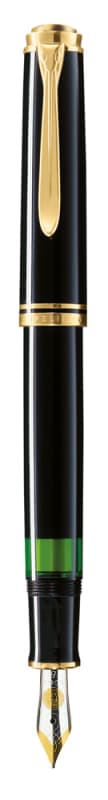 STILOU SOUVERAN M600 EF PENITA AUR 14K+ACCESORIILE PLACATE AUR NEGRU