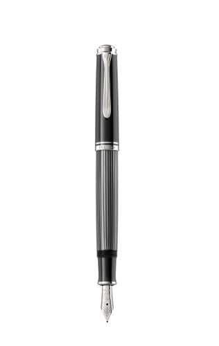 STILOU SOUVERAN M605 M STRESEMANN PENITA AUR 14K+ACCESORII PLACATE PALADIU ANTRACIT/DUNGI