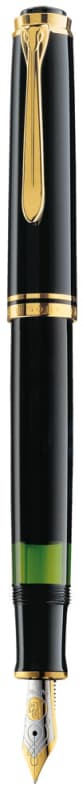 STILOU SOUVERAN M600 F PENITA AUR 14K+ACCESORII PLACATE AUR NEGRU