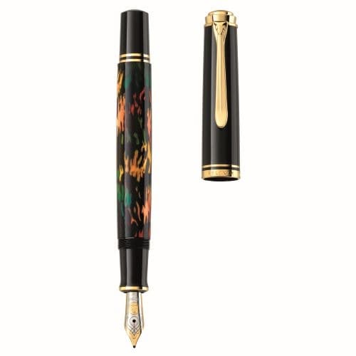 STILOU SOUVERAN M600 F ART COLLECT GLAUCO CAMBON PENITA AUR 14K+ACCESORII PLACATE AUR 24K NEGRU CUTIE CADOU