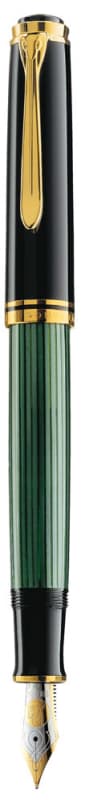 STILOU SOUVERAN M800 F PENITA AUR 18K+ACCESORII PLACATE AUR NEGRU/VERDE
