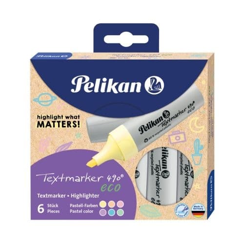 TEXTMARKER 490 ECO PASTEL SET6 CUTIE CARTON