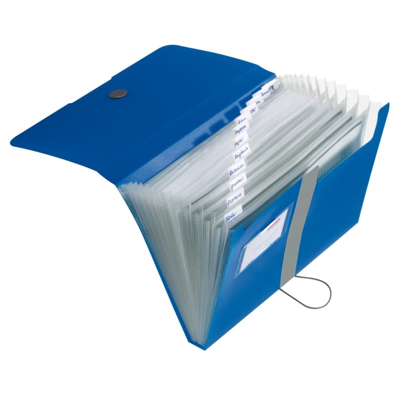 MAPA A4 EOTG PP EXPANDABILA 12 COMPARTIMENTE +INDEX BUTON ELASTIC ALBASTRU