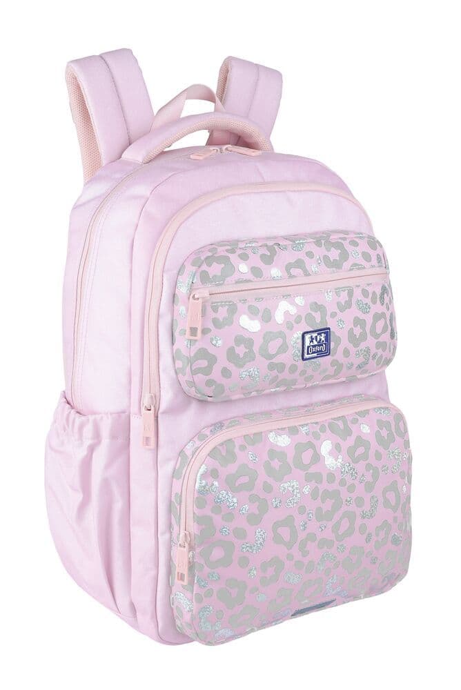 RUCSAC OXFORD DREAM TECH HOLOGRAFIC 2 COMPARTIMENTE 44X32X18CM PINK ANIMAL ROZ