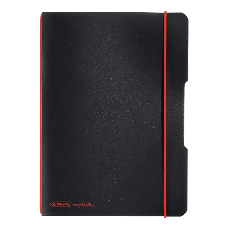 CAIET MY.BOOK FLEX A5 40F 80G/MP PATRATELE NEGRU LOGO ROSU