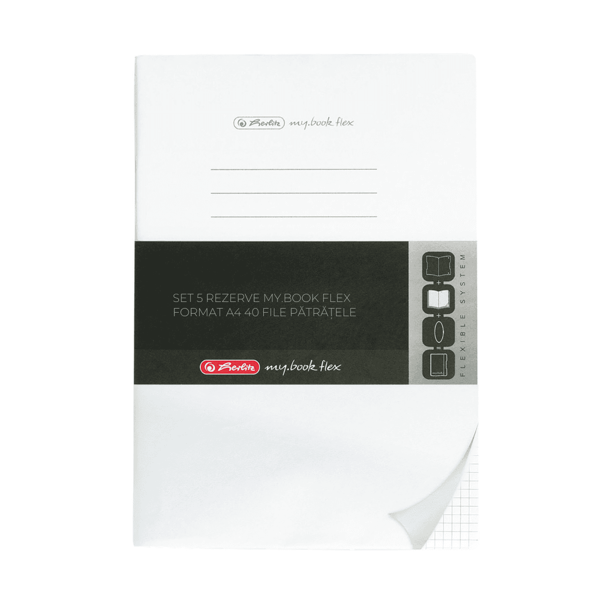 REZERVA MY.BOOK FLEX A4 40F 80G/MP PATRATELE SET5