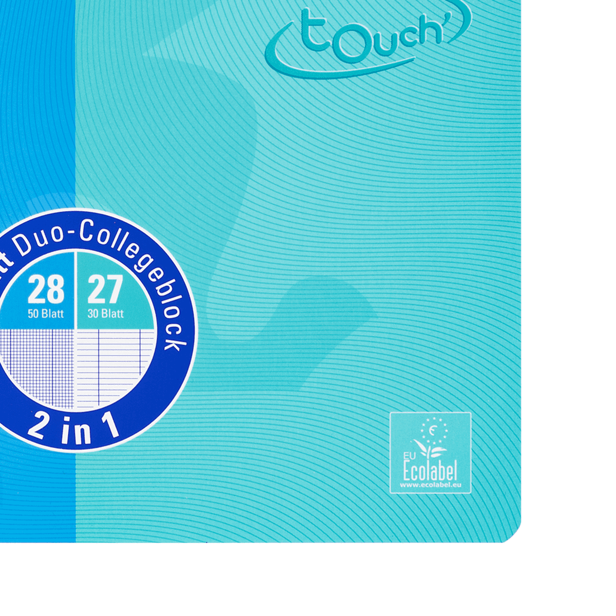 CAIET OXFORD TOUCH DUO A4+ 80F SCRIBZEE ECOLABEL DICTANDO+PATRATELE ALBASTRU&AQUA