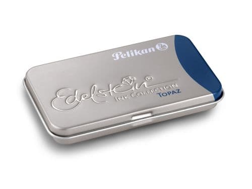 PATROANE CERNEALA EDELSTEIN ALBASTRU TOPAZ SET6 CASETA METALICA