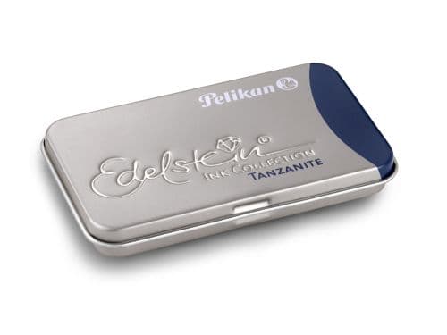 PATROANE CERNEALA EDELSTEIN ALBASTRU TANZANITE SET6 CASETA METALICA