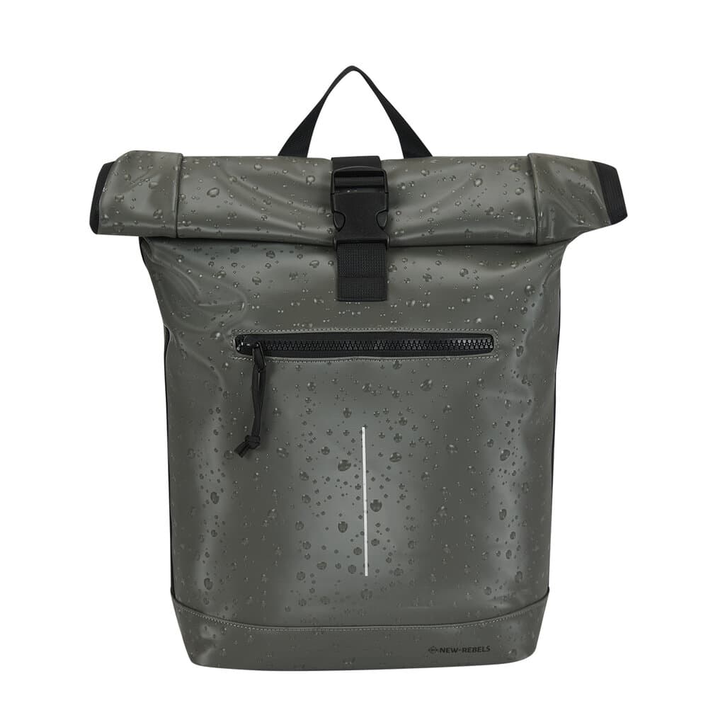 RUCSAC NEW REBELS DROPLETS-NEW YORK ROLLTOP 43X30X12CM ANTRACIT