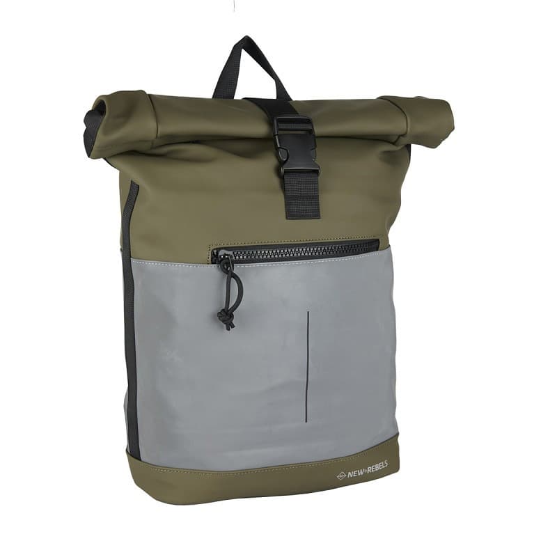 RUCSAC NEW REBELS BOWIE-NEW YORK ROLLTOP 43X30X12CM OLIVE