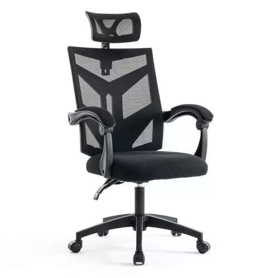 Scaun gaming negru din mesh, cu tetiera, ergonomic OFF 434