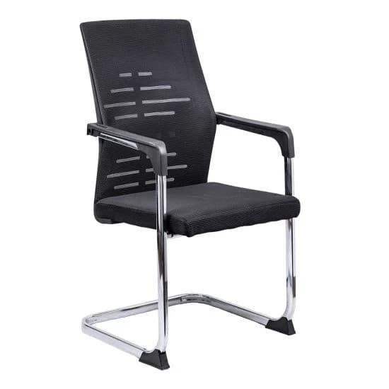 Scaun vizitator din mesh cu cadru tip sanie OFF 807 negru