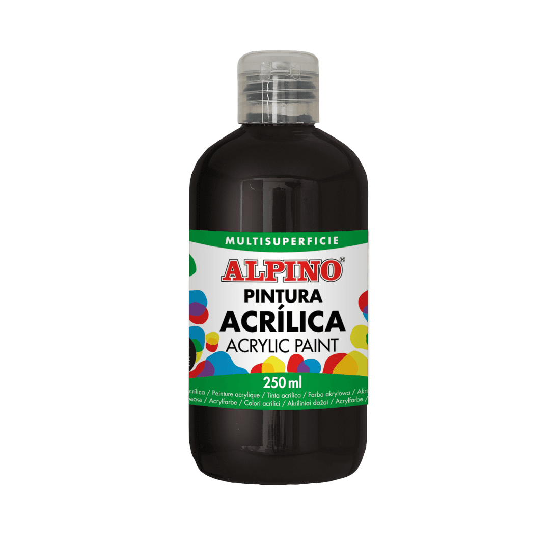 Vopsea acrilica, 250ml, Alpino - negru